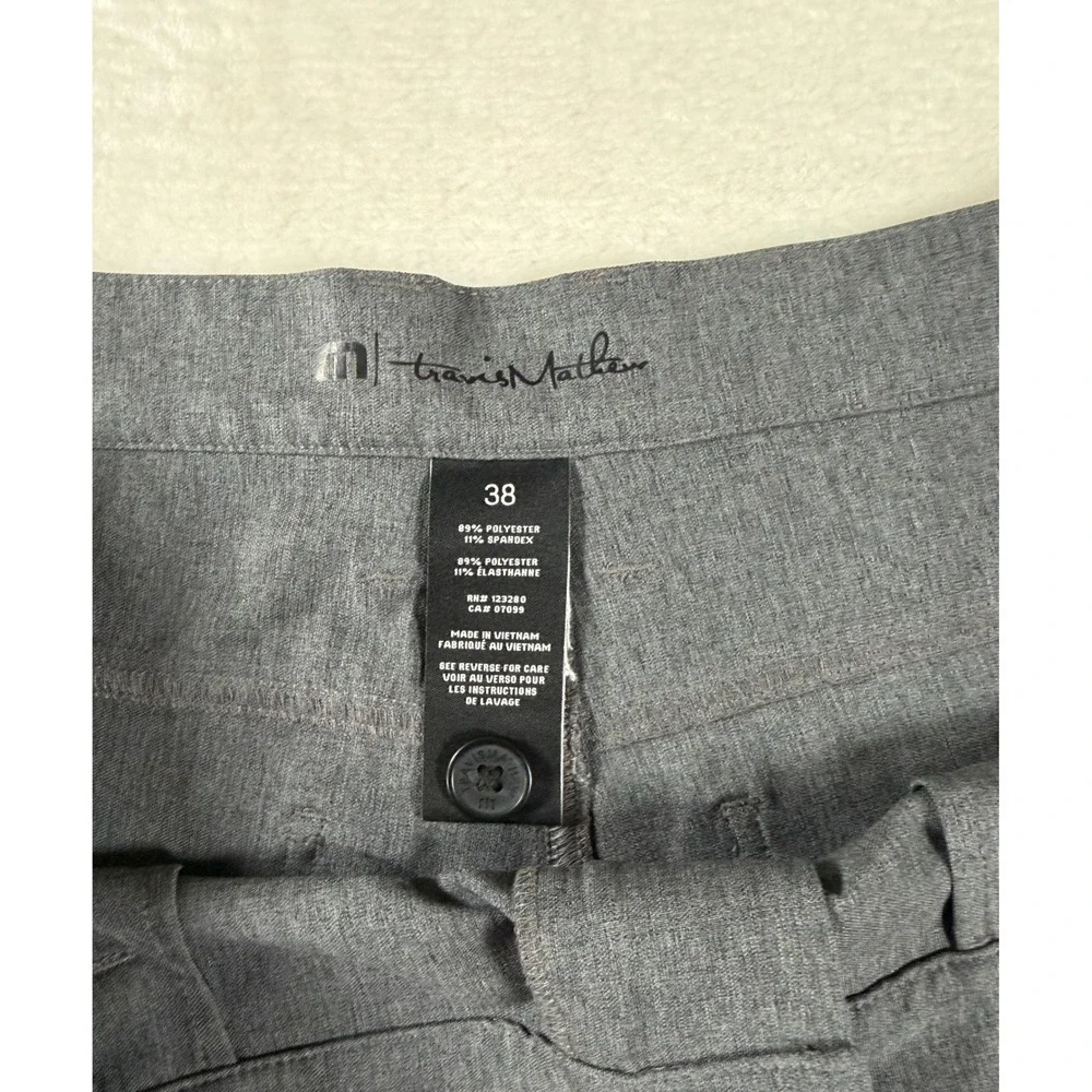 Travis Mathew Open to Close Performance Pants Stretch Poly Blend Grey Mens 38x31